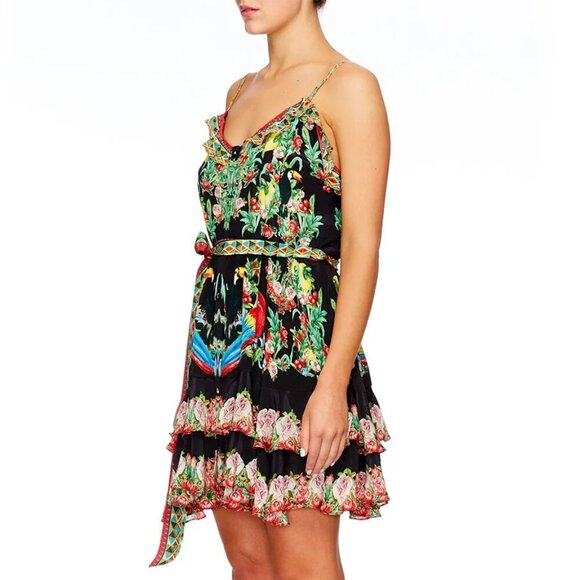 Camilla Dress Toucan Mini Button Down Frill Play Medium b96 - Picture 11 of 16